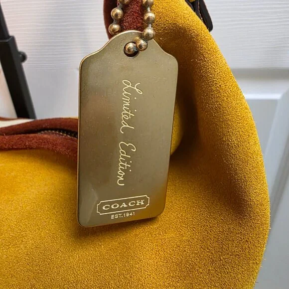 Ultra Rare numbered 2003 Coach Suede Hobo (177 of 300) 9498 Italian Y2K Handbag! - Picture 3 of 10
